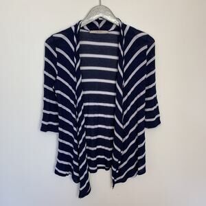 41 Hawthorn Stitch Fix Navy Stripe Open Front Lightweight Cardigan Medium M